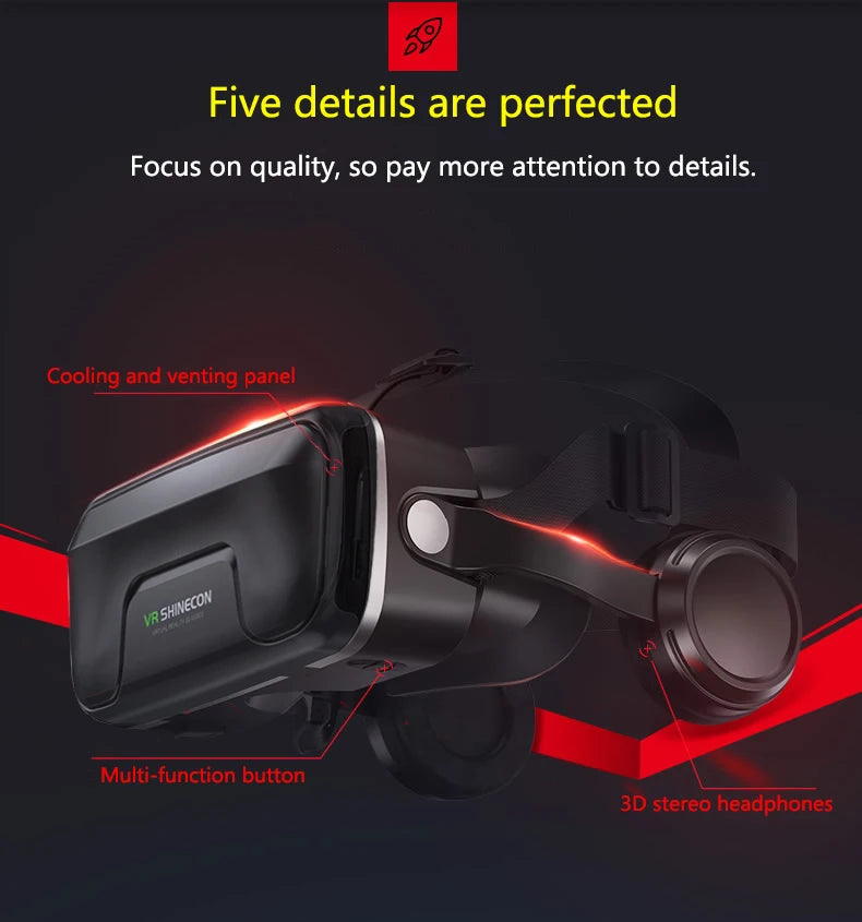 VR Glasses 3D Virtual Reality Smart Phone Mobile Smartphones 7 Inch Headset Helmet Game Wirth Real Viar Goggles Lenses Devices