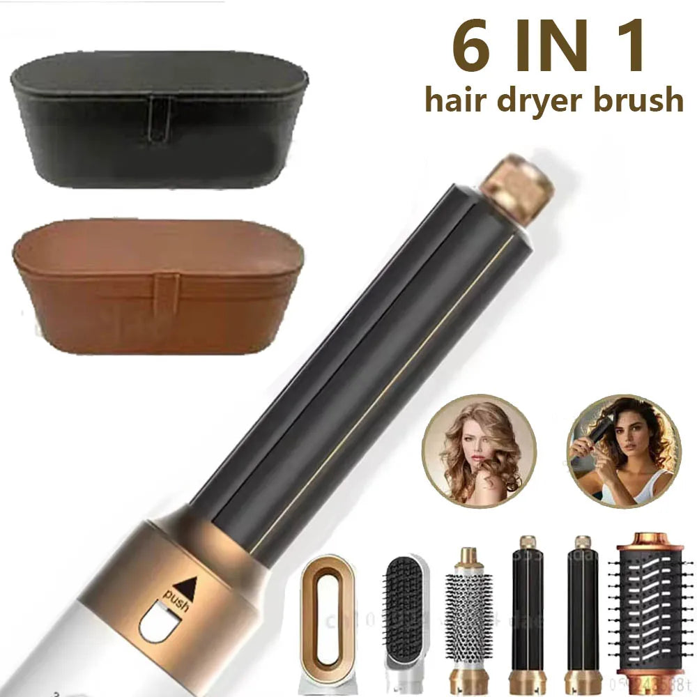 6 in 1 Hair Dryer One-step Hot Air Comb Set Professional Air styling Curling Iron Hair Straightener Styling Tool Hair Dryer