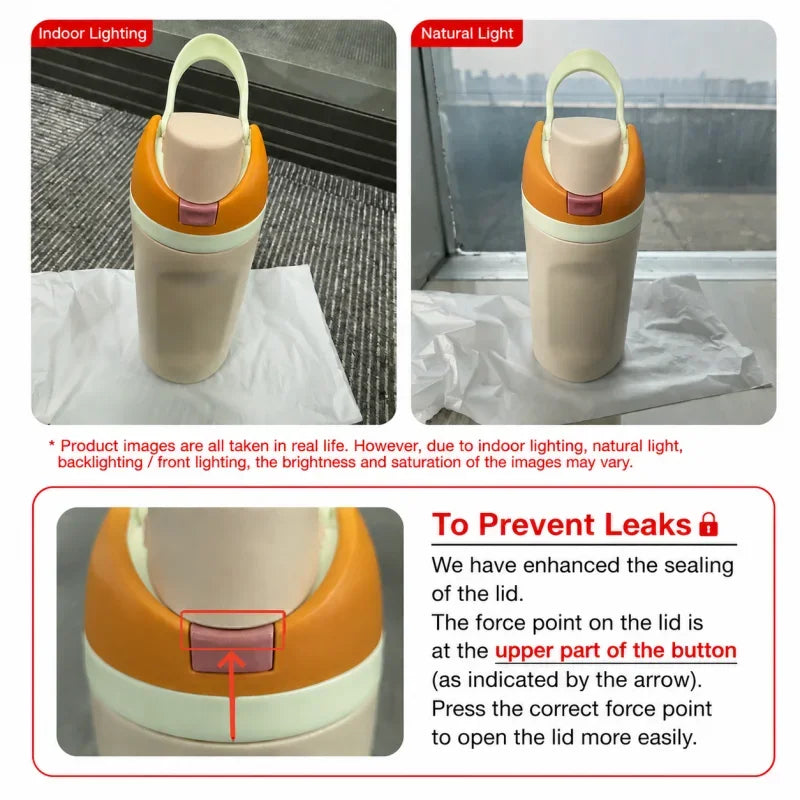 304 Stainless Steel Thermal Cup 480/710ML Leakproof Vacuum Insulated Bottle for Sports Travel Car Daily Drinking