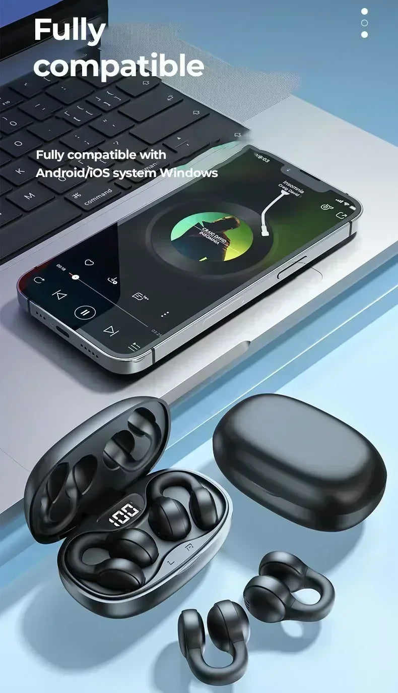 NEW X58 Wireless Earphone Noise Reduction Bluetooth LDE Power Display Earbuds in-Ear Headsets with Mic Touch Control for Phone