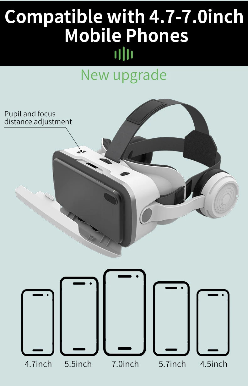 Virtual Reality VR Glasses 3D Headset Devices Viar Helmet Goggles Lenses Smart For Smartphones Phone Mobile Realidade Headphone