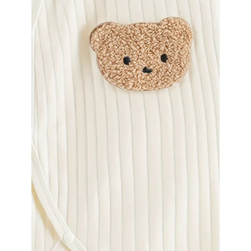 All Seasons Cute Infant Newborn Baby Romper Baby Boy Girl Cartoon Bear Cotton Jumpsuit with Hat