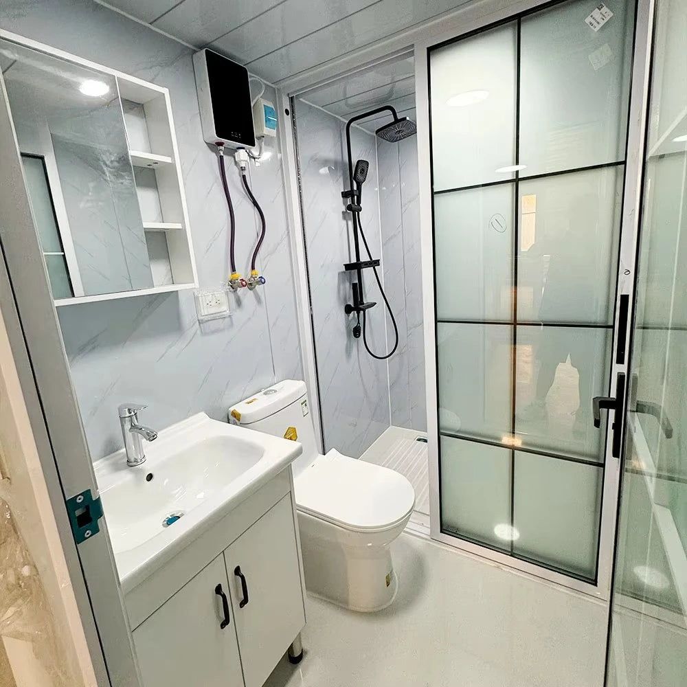 20FT 40FT Expandable Prefab Villa, Movable Modern Container House with 2/3/4/5 Bedrooms, Ready to Use Portable Modular Home