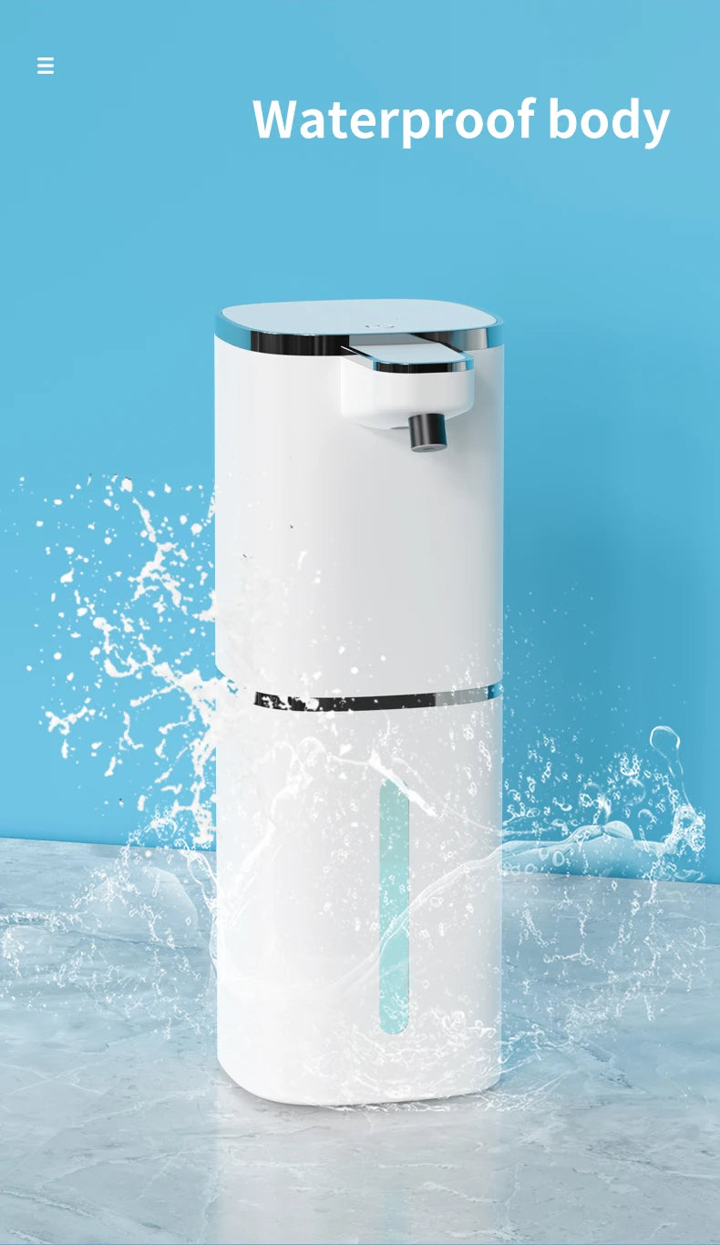 400ML Large Capacity Light Display 4-Levels Adjustable Foam/Liquid Modes Touchless Electric Automatic Smart Sense Soap Dispenser