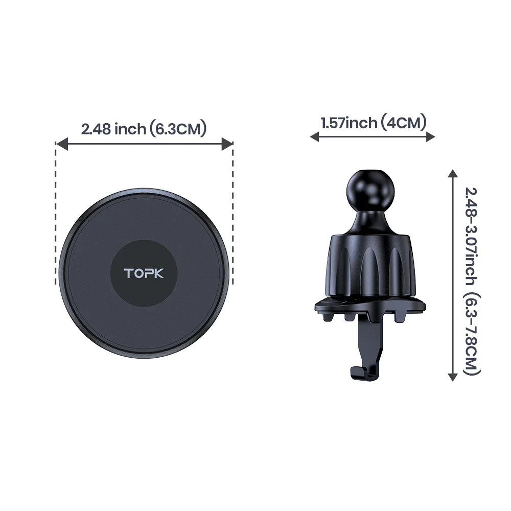 TOPK Magnetic Phone Holder Car Magnetic Car Phone Holder Mag-Safe Car Mount Powerful Air Vent ABS Stand For Smartphones
