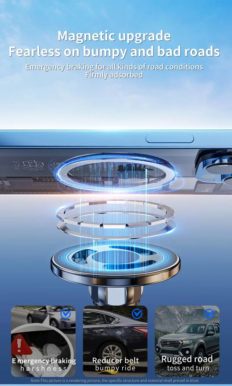 Universal Metal Car Magnetic Semiconductor Cooling Phone Holder RGB Light 3 Level Adjustable for iPhone 16 15 14 13 12 Samsung