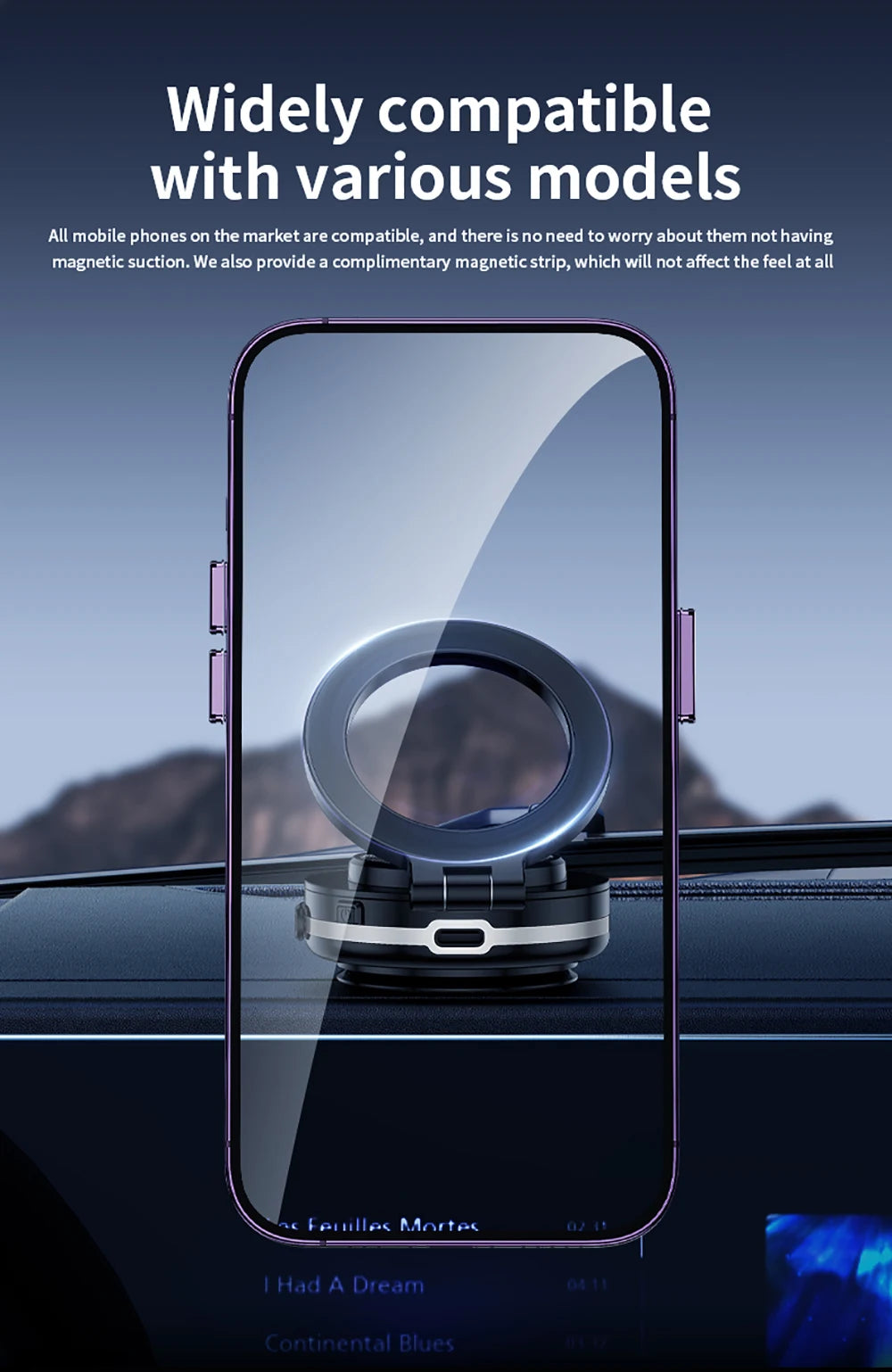 360°rotatable Car Magnetic Holder Intelligent Vacuum Adsorption Phone Stand Car Mount Windshield Magnetic Car Stable Bracket