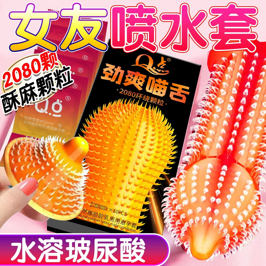 10pcs Spiked Threaded Ultra-Thin Special Condoms Sex Toys For Men 18+ Lubricanted Pussy Stimulation Penis Sleeve Adult Sex Shop