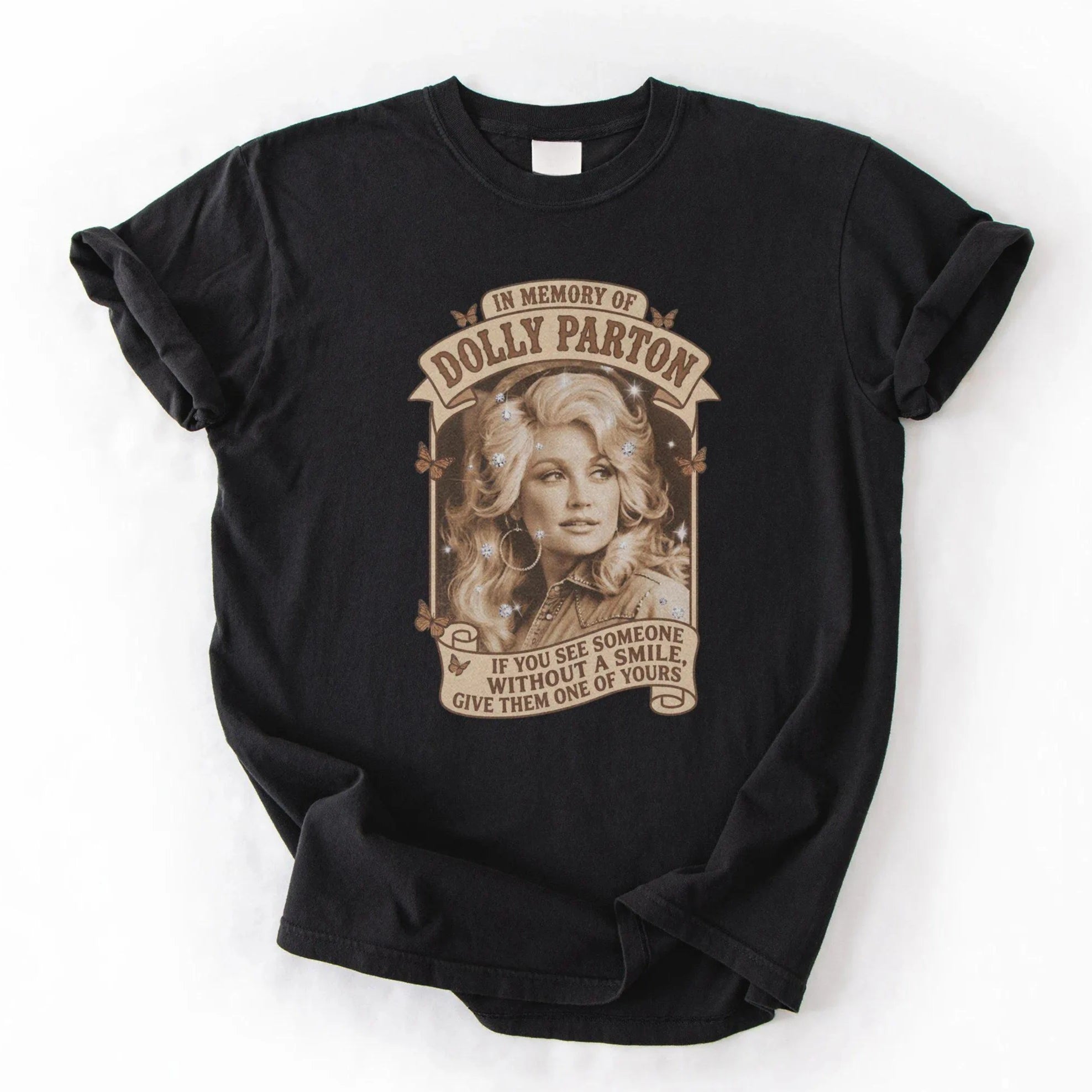 In Memory of Dolly Shirt Vintage Tribute Cowgirl Top Women Short Sleeve Author Print T-shirts