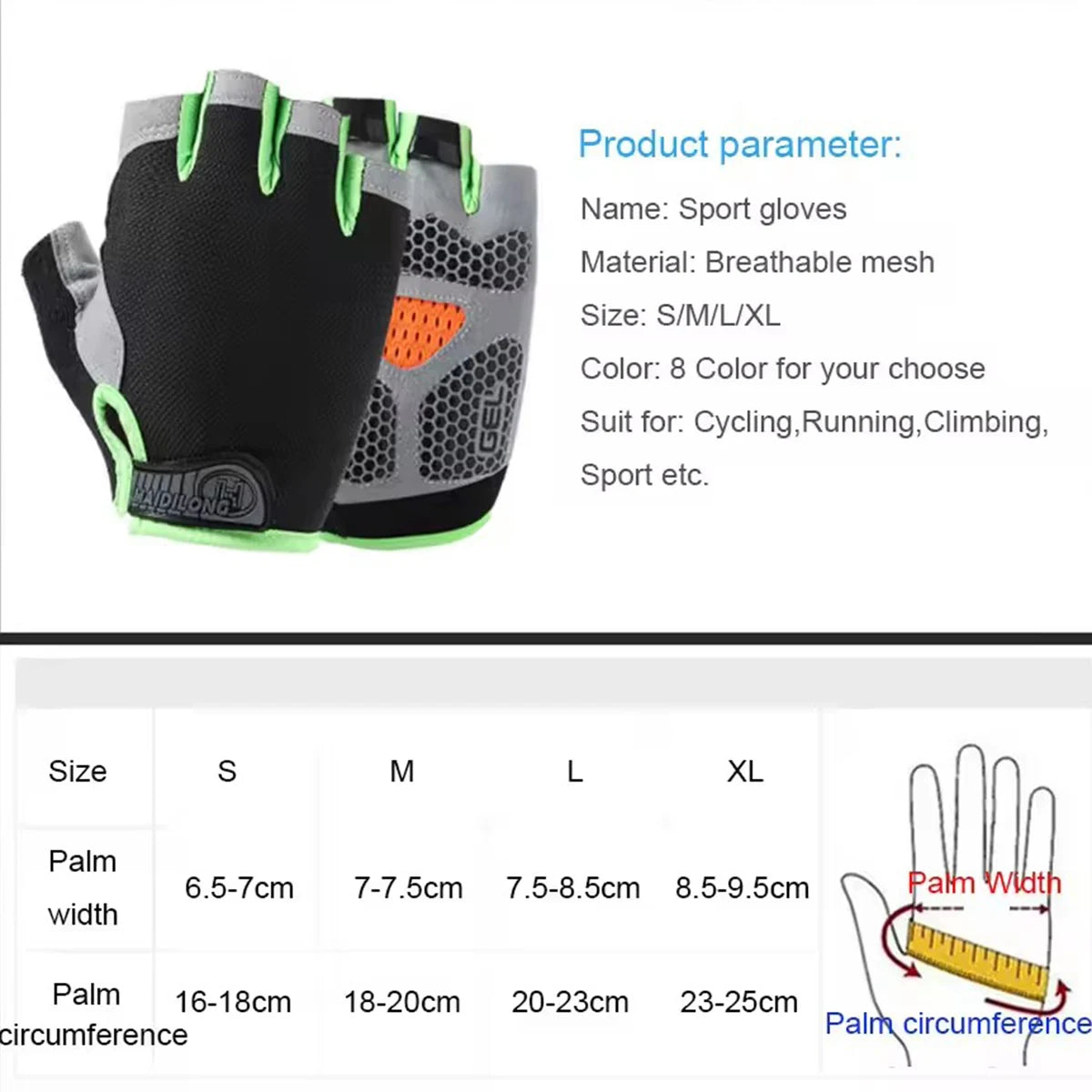 Guantes de Gym Sin Dedos – Fitness Ciclismo Antideslizante Unisex