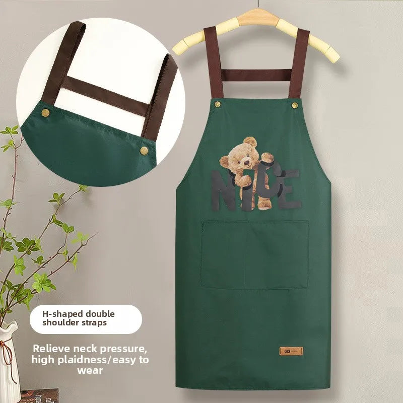 Apron with Straps for Cooking, PVC Waterproof and Oil-Resistant Waist Apron for Restaurant, Catering, and Coffee Shop Workwear