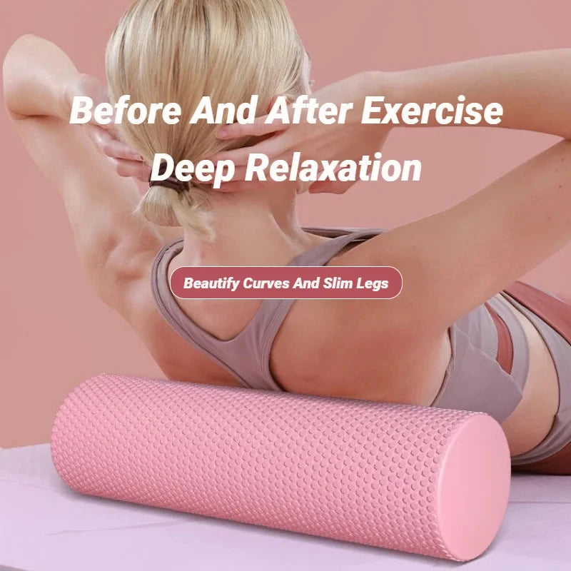 Hexagonal Yoga Roller: EVA Foam Cylinder (Diameter 9.5cm, Length 29.7cm) for Pilates and Home Workouts
