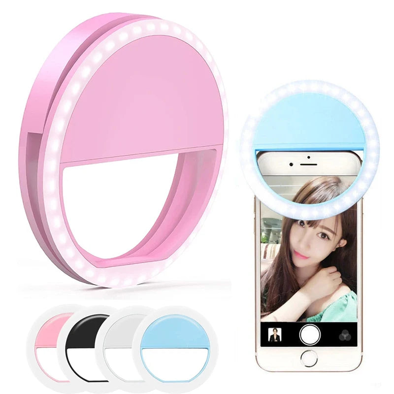 LED Selfie Ring Light Universal Selfie Light Portable Mobile Phone 36 Leds Fill Lamp For IPhone Samsung Laptops Live Video Lamp