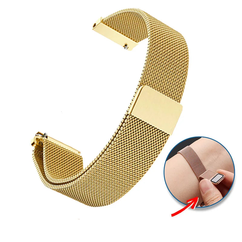 Milan Magnetic Mesh Belt Watchband For Citizen D-W Longines Omega Samsung Huawei Watch Strap Men and Women Bracelet 18 20mm 16mm