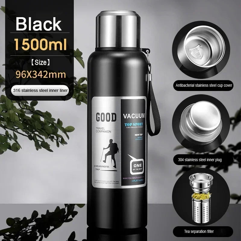 Large Capacity Stainless Steel Insulated Tumbler Cold Heat Retention Travel Thermal Mug Flask For Coffee Tea Water Outdoor Daily