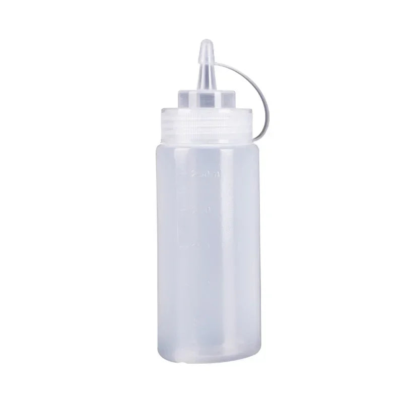 1PC White Plastic Squeeze Bottle With Cap Dispenser Bottle Bread Dessert Baking Accessory Cake Decorating Kitchen Gadget Tool