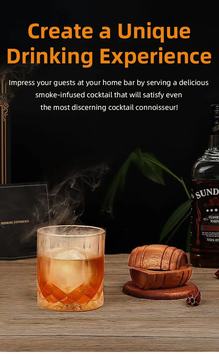 4/6 Flavors Whiskey Smoker Kit  Classic Cocktail Infuser Set with Wood Chips Smoker for Bourbon Whiskey Gifts, Birthday Present