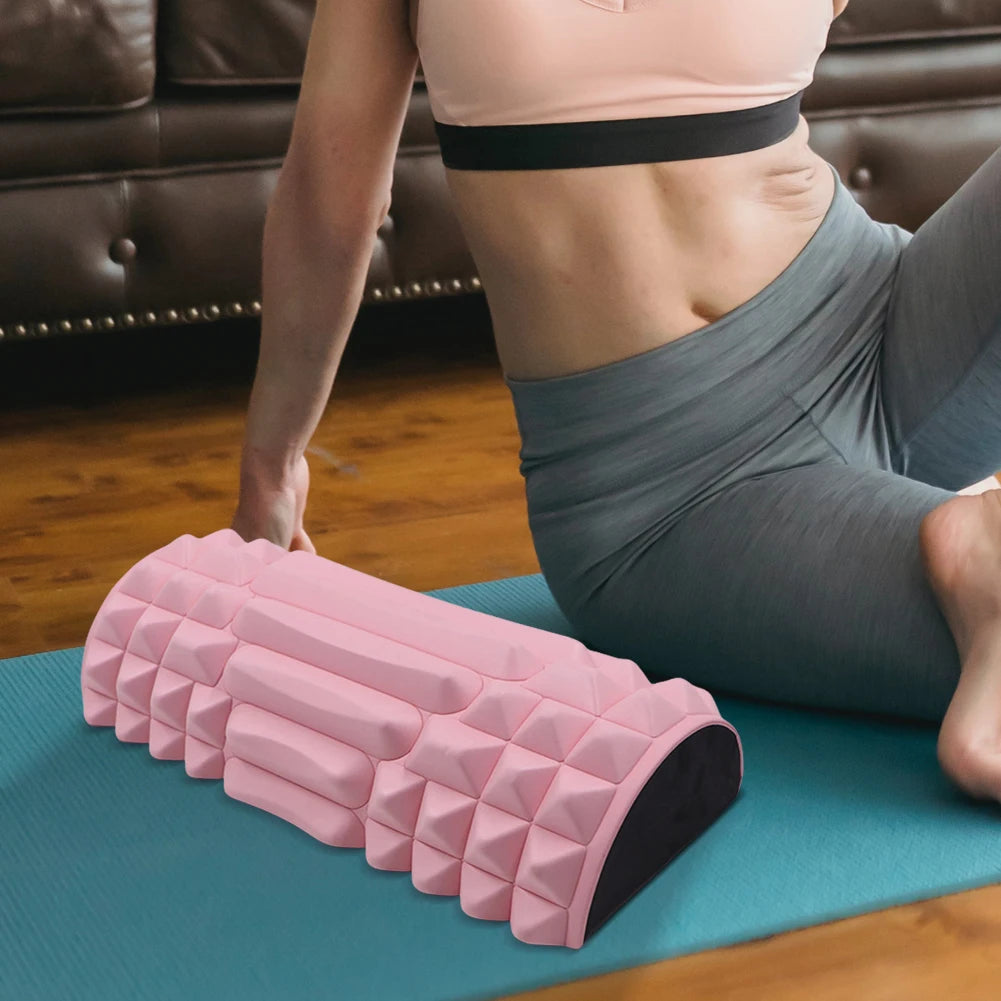 Yoga Roller Half Round EVA Foam Cylinder Massage Roller for Pilates Exercise Enhanced Home Workouts Diameter 5.5cm Length 24cm