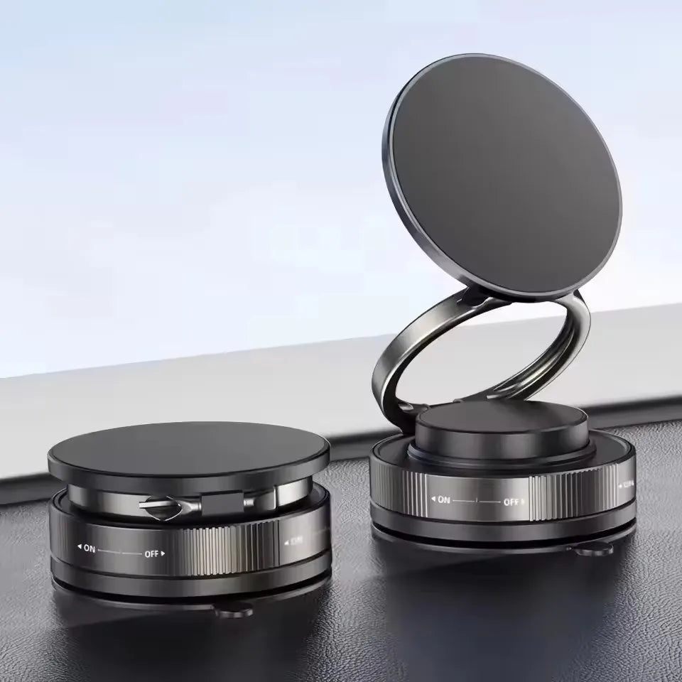Car Phone Magnetic Stand Mechanical Vacuum Suction Cup Rotate 360° Magnetic Adsorption Bracket Navigation Universal Holder