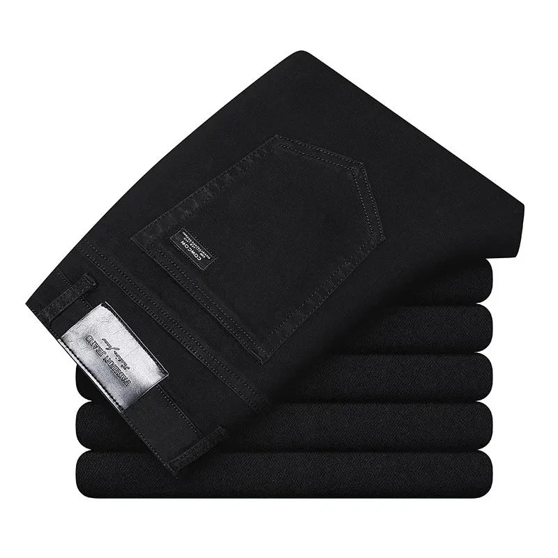 2026  Straight Regular Blue Slim Fit  Stretch Denim Trousers Spring Autumn Men Classic Jeans Business Fashion Men's Smart Jeans