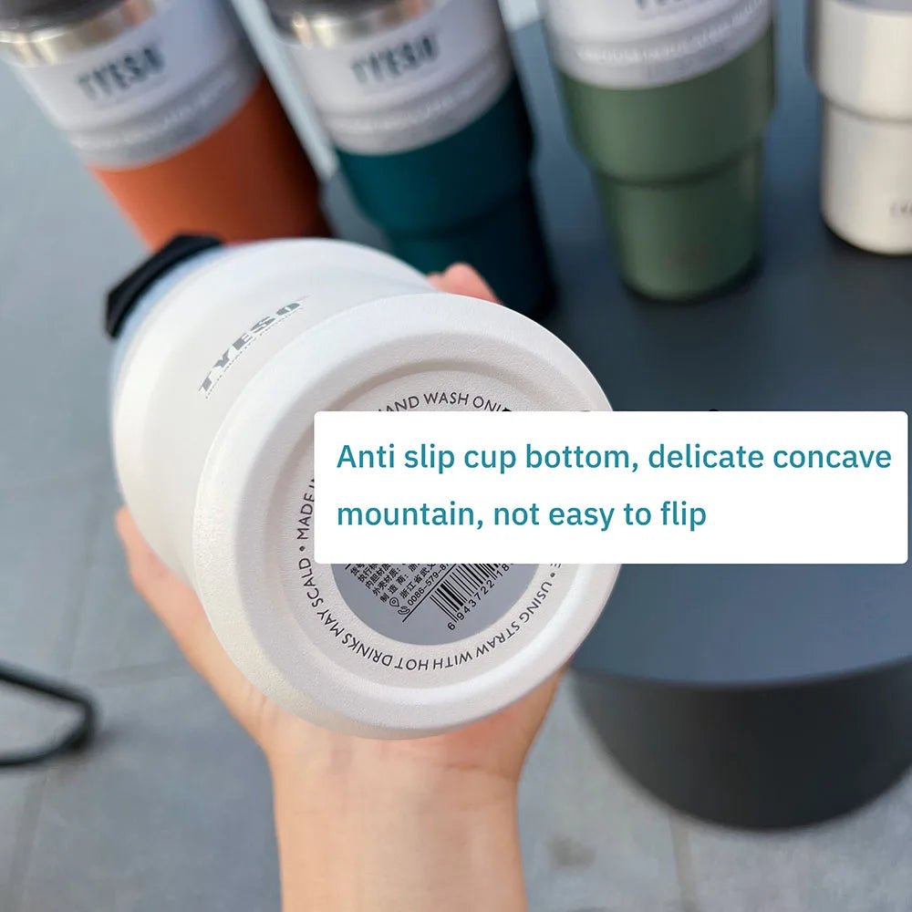 TYESO Large Capacity Stainless Steel Thermo Bottle Car Coffee Cup Keep Cold and Heat Thermal Mug Sport Water Bottle Vacuum Flask