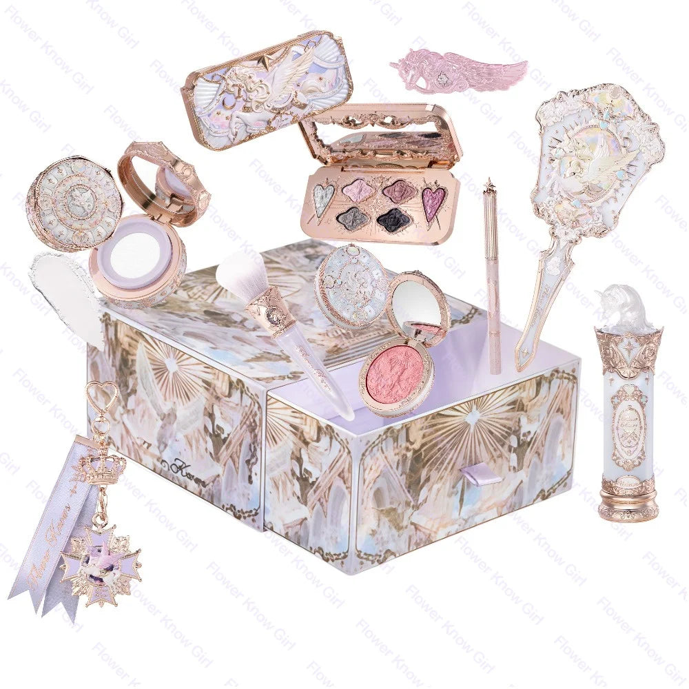 Flower Knows Knight Unicorn Makeup Set - Vegan Cruelty-Free Cosmetics Box with Blush Eyeshadow Lip Gloss High-Quality Gift Set