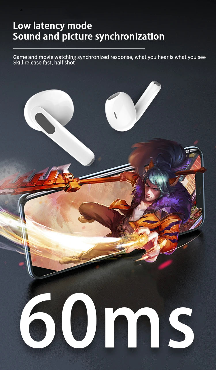 UEESFIT A6 TWS Bluetooth Earphone ENC Mini Wireless Earbuds Noise Cancelling Sport Headsets Gaming Headphone For Smartphone