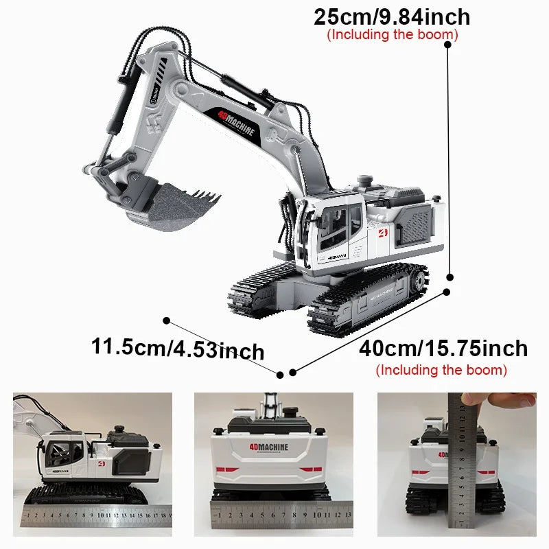 RC Excavator 14 Channel 3 IN 1 RC Engineering Car Remote Control Crawler Truck Alloy Excavator RC Model Car Toy Christmas Gift