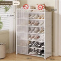 Multi layer Shoe Rack with Drawer for Entryway Hallway Storage Durable Metal Frame Indoor Organizer Space Saving Hanger Unit