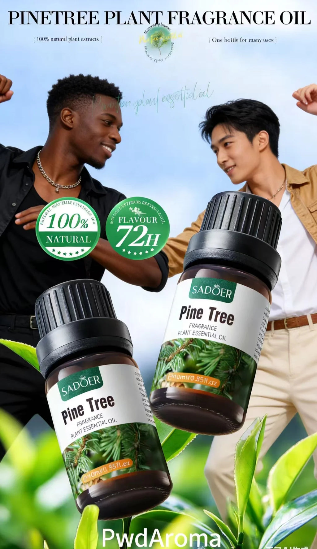 PWD aroma 10ML Massage essential oil male fragrance  strengthened smell High purity body  lubrication