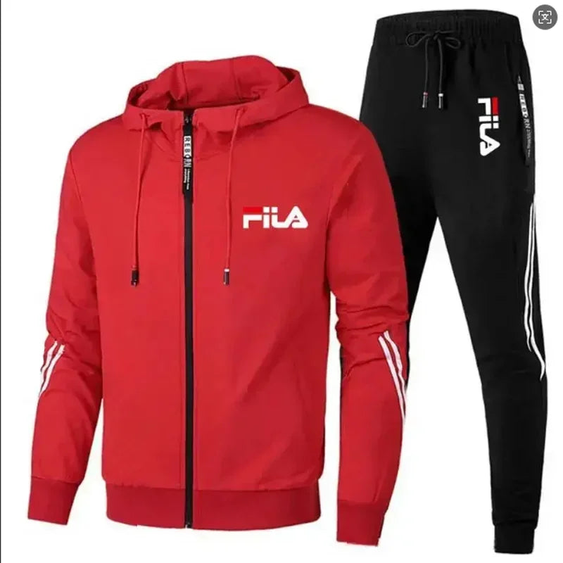 2026 Men's Spring and Autumn Outdoor Zipper Jacket + Athletic Pants Jogging Set Leisure Basketball Fitness Two-Piece Set