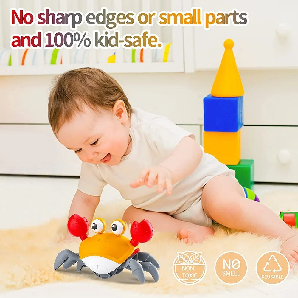 Fun Dancing Crab Run Away Toy For Babies Crawling Interactive Escape Crabs Baby Birthday Thanksgiving Christmas Gift No Battery