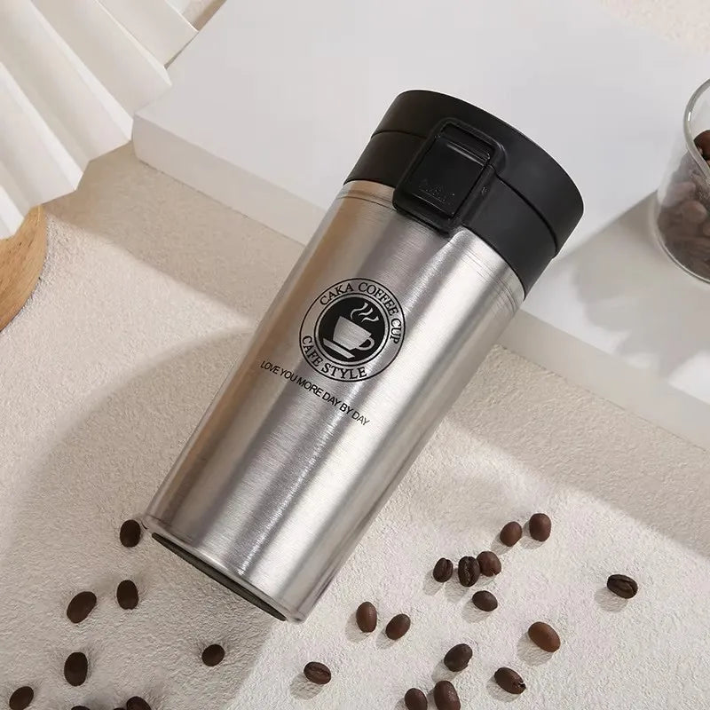 Double-Walled Stainless Steel Thermal Flask 380/510ML for Outdoor Use - Insulated Coffee Mug Maintains Temperature