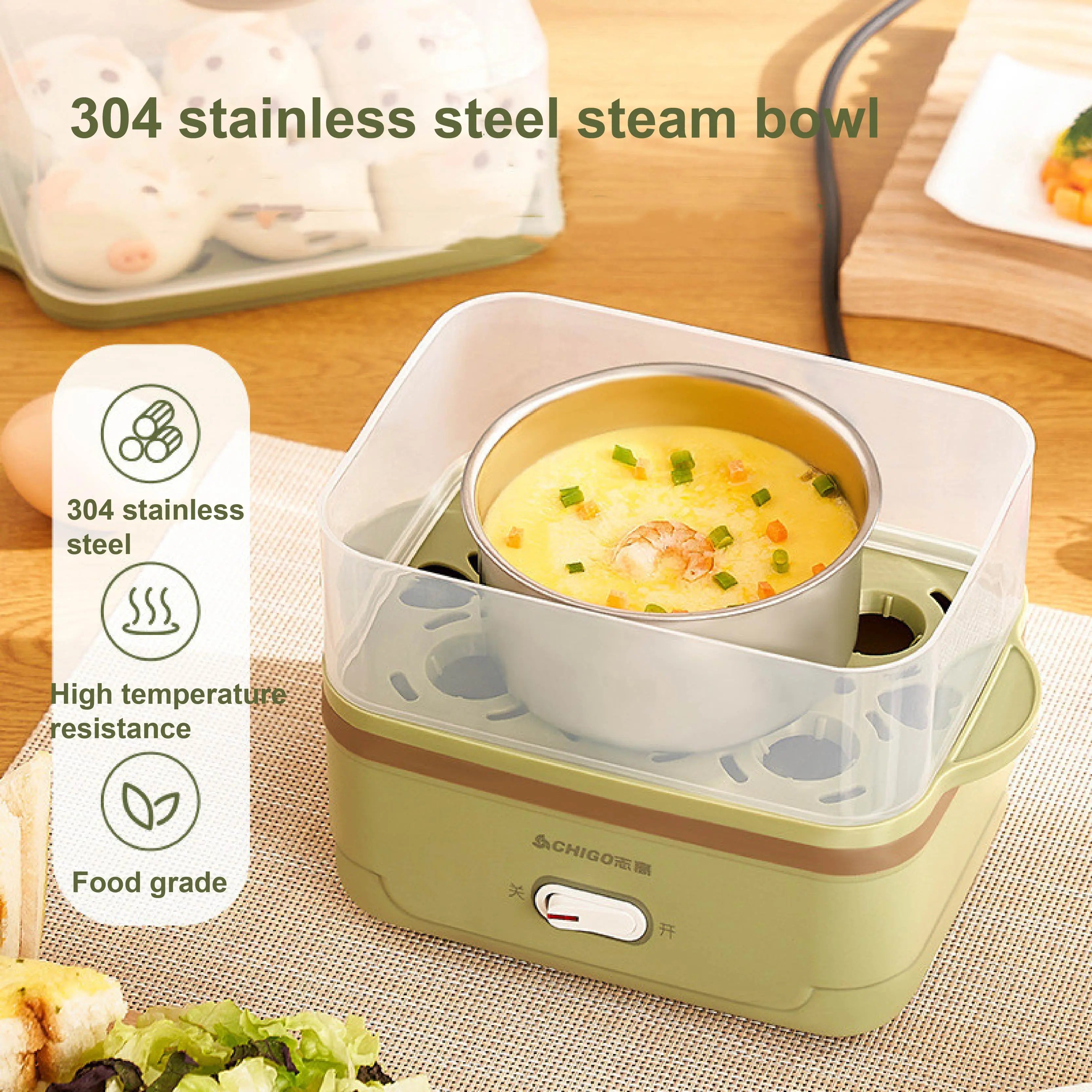 Fast Breakfast Machine Automatic Power Off Multifunction Pot 220V 350W Egg Boiler Dormitory Double Layer Electric Steamer Home
