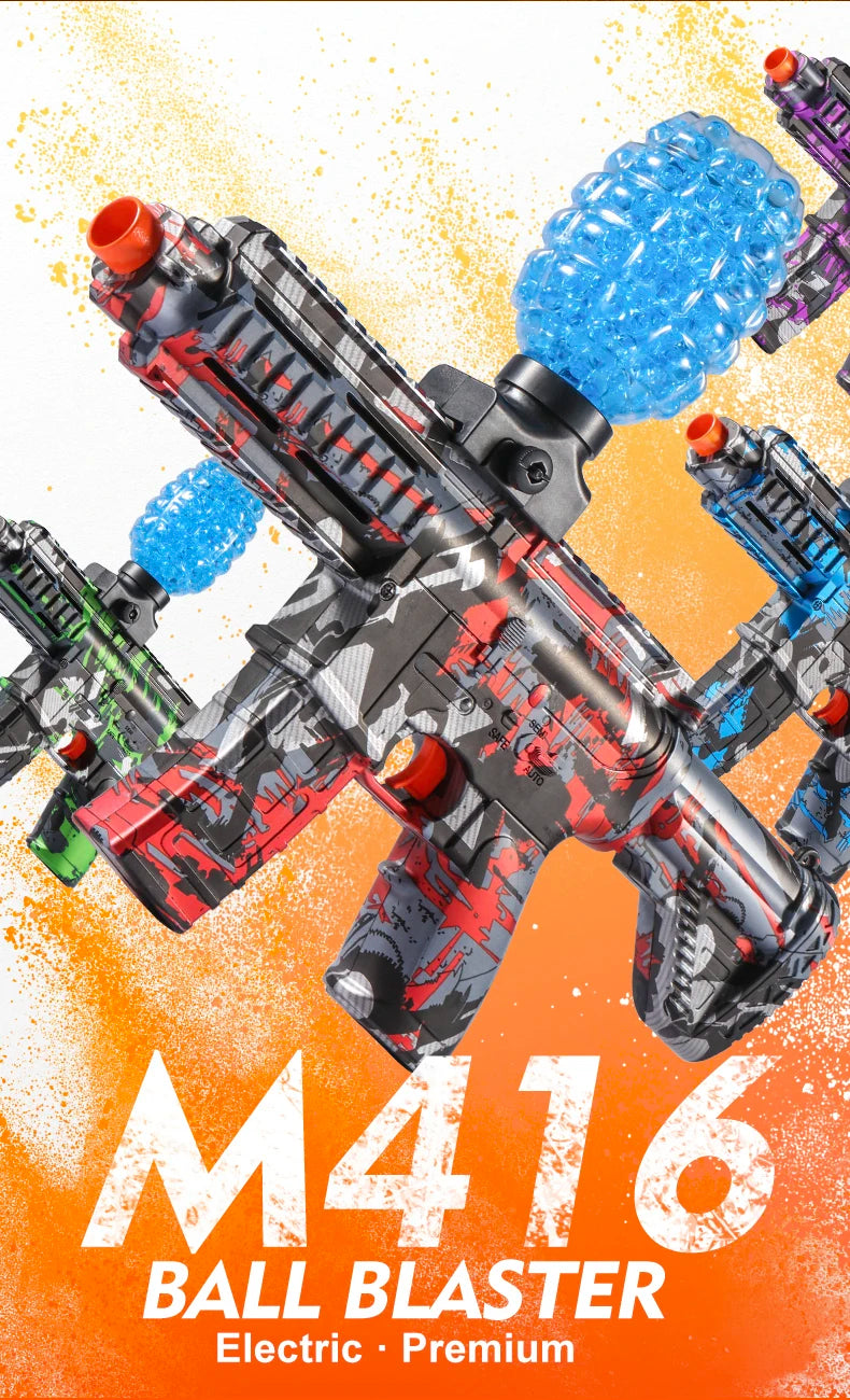 M416 Electric Ball Blaster Toy Gun - High-Speed, Metallic Finish, Rechargeable - Outdoor Game Party Gift(Bullets Excluded)