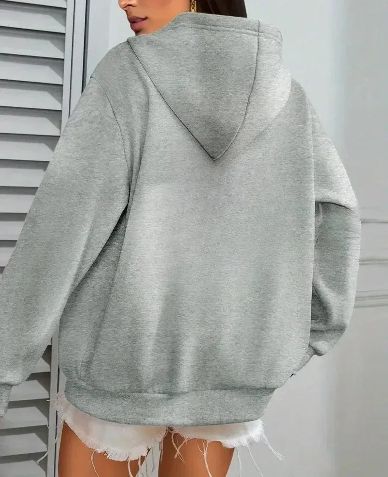 Plum blossom Women's Zipper Hoodies Jacket Cotton Fleece Hoody Sweatshirt Pullover Autumn Winter Oversized Loose Tops Coat