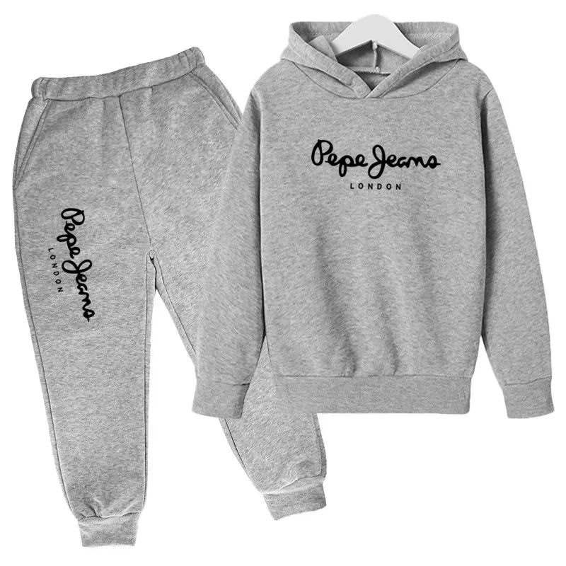 Leisure Letter Print 2pcs Hoodie+Pants Tracksuits 3-13 Years Boys Girls Spring Autumn Outfits Streetwears Children Clothes