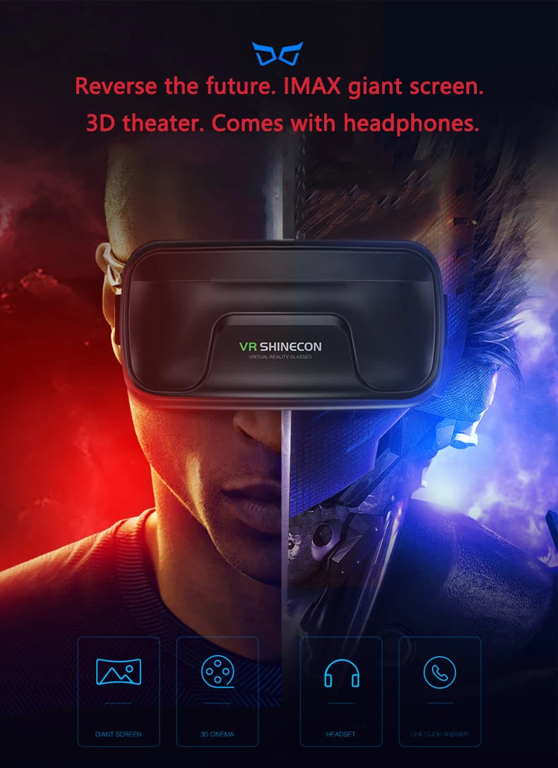 VR Glasses 3D Virtual Reality Smart Phone Mobile Smartphones 7 Inch Headset Helmet Game Wirth Real Viar Goggles Lenses Devices