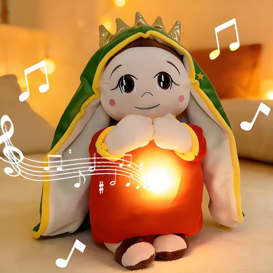 Maria and Jesus Baby Sleeping Companion Sound Soothing Musical Plush Toys With Air Bag And Light Doll Breathing Kawaii Toy Gifts