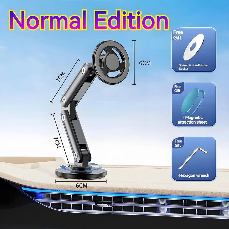 Universal Metal Car Magnetic Semiconductor Cooling Phone Holder RGB Light 3 Level Adjustable for iPhone 16 15 14 13 12 Samsung