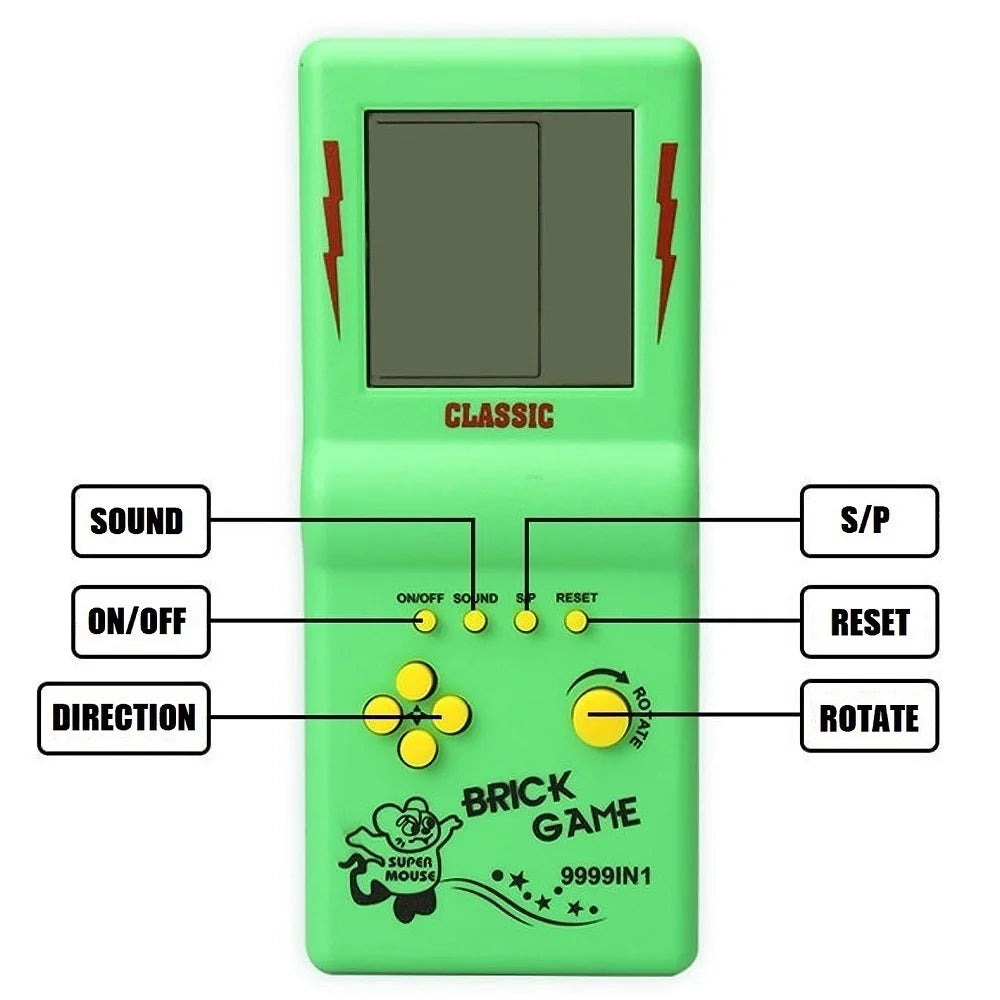 Mini Portable Game Console BRICK GAME Handheld Players Nostalgic Educational Toys Pocket 4 Colors Classic Elderly Childhood Gift