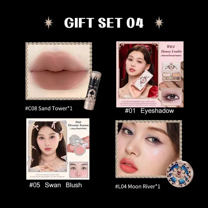 Flower Knows Full Makup Set Little Angel Collection The Sweetie Bear Gift Box Blush Cream Matte Lipstick Highlighter All in One
