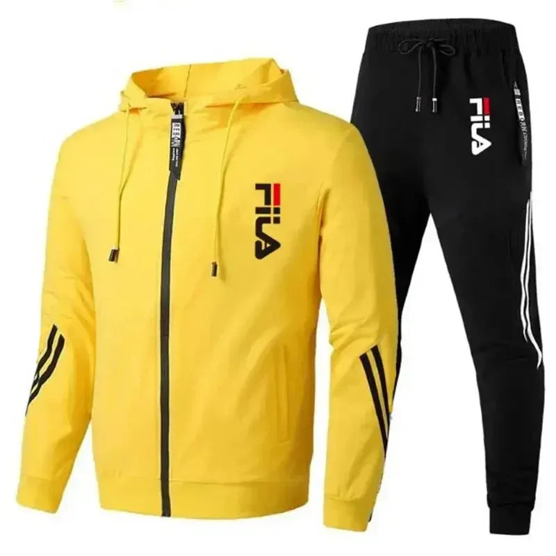 2026 Men's Spring and Autumn Outdoor Zipper Jacket + Athletic Pants Jogging Set Leisure Basketball Fitness Two-Piece Set