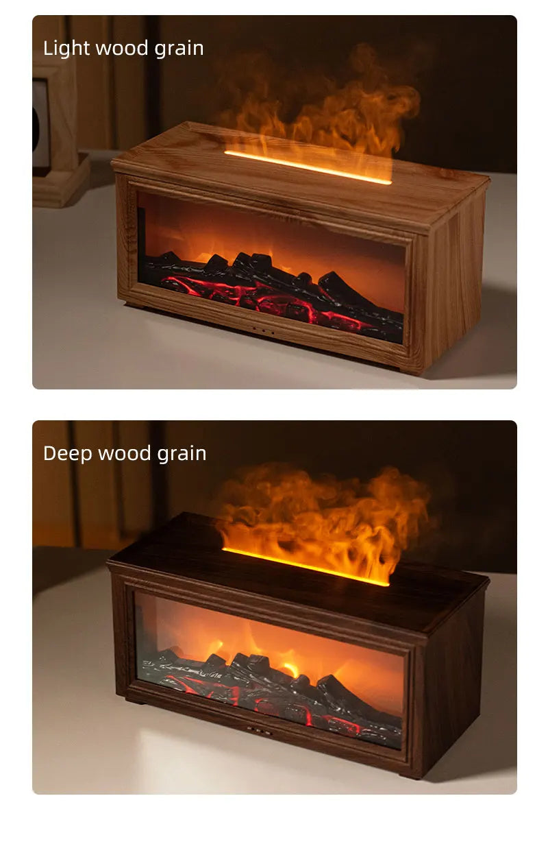 7 colors of essential oil fireplace diffuser mini flame aromatherapy fireplace humidifier aromatherapy oil diffuser AG-HY05