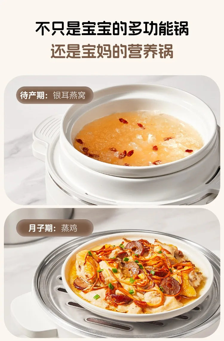 Multifunctional Stainless Steel Electric Pot Steam Stew Cooker Baby Food Cooking Pot
