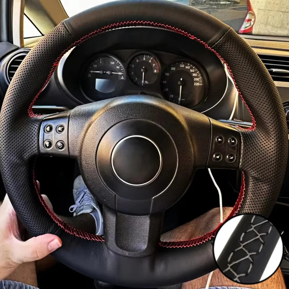Hand Sewing Perforated Non-slip Microfiber Leather 2006-2008 Ibiza (6L) 2007 Steering Wheel Cover For Seat Leon (Mk2)