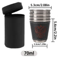 4pcs/set Outdoor Travel Cups Set Camping Tableware Stainless Steel Cup with PU Leather Portable Coffee Wine Beer Whisky Cup