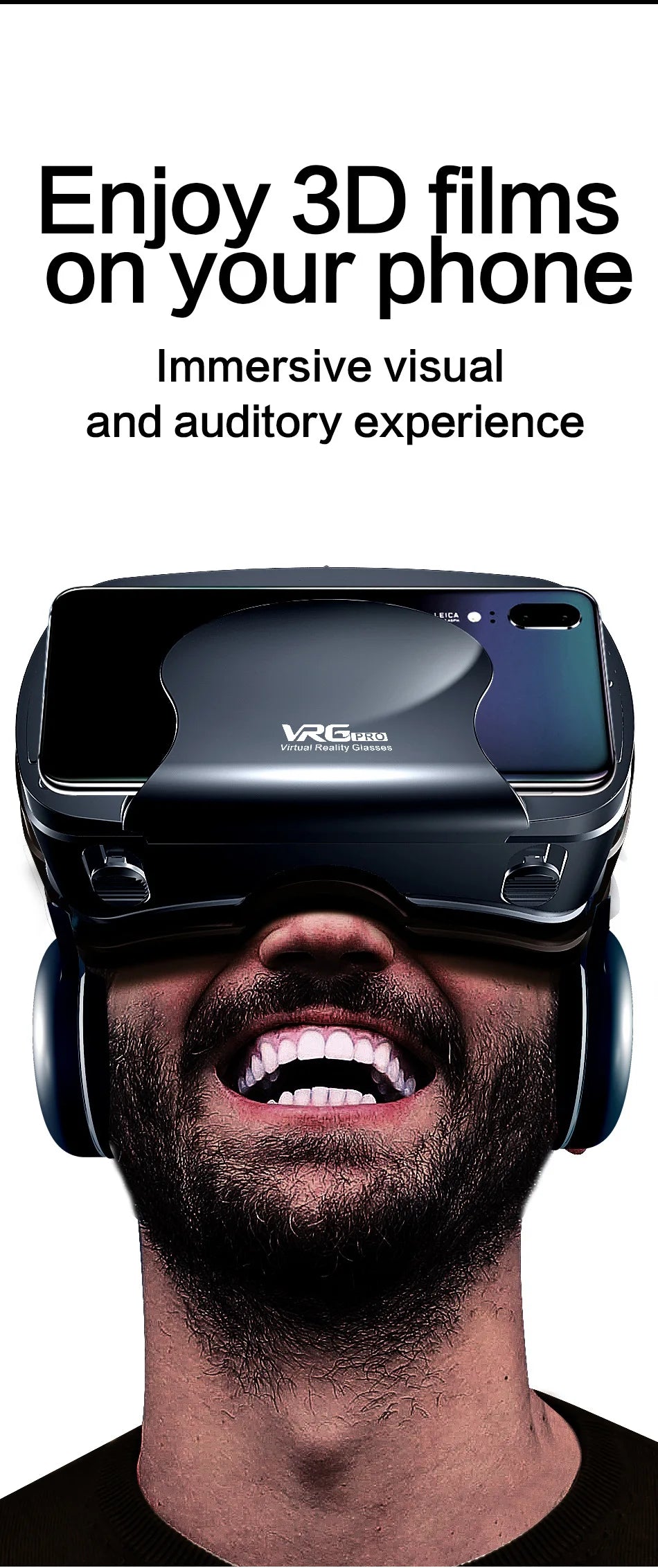 Virtual Reality 3D VR Glasses Headset Smart Helmet Smartphones Mobile Phone Lenses with Headphone Viar Binoculars Goggles Device