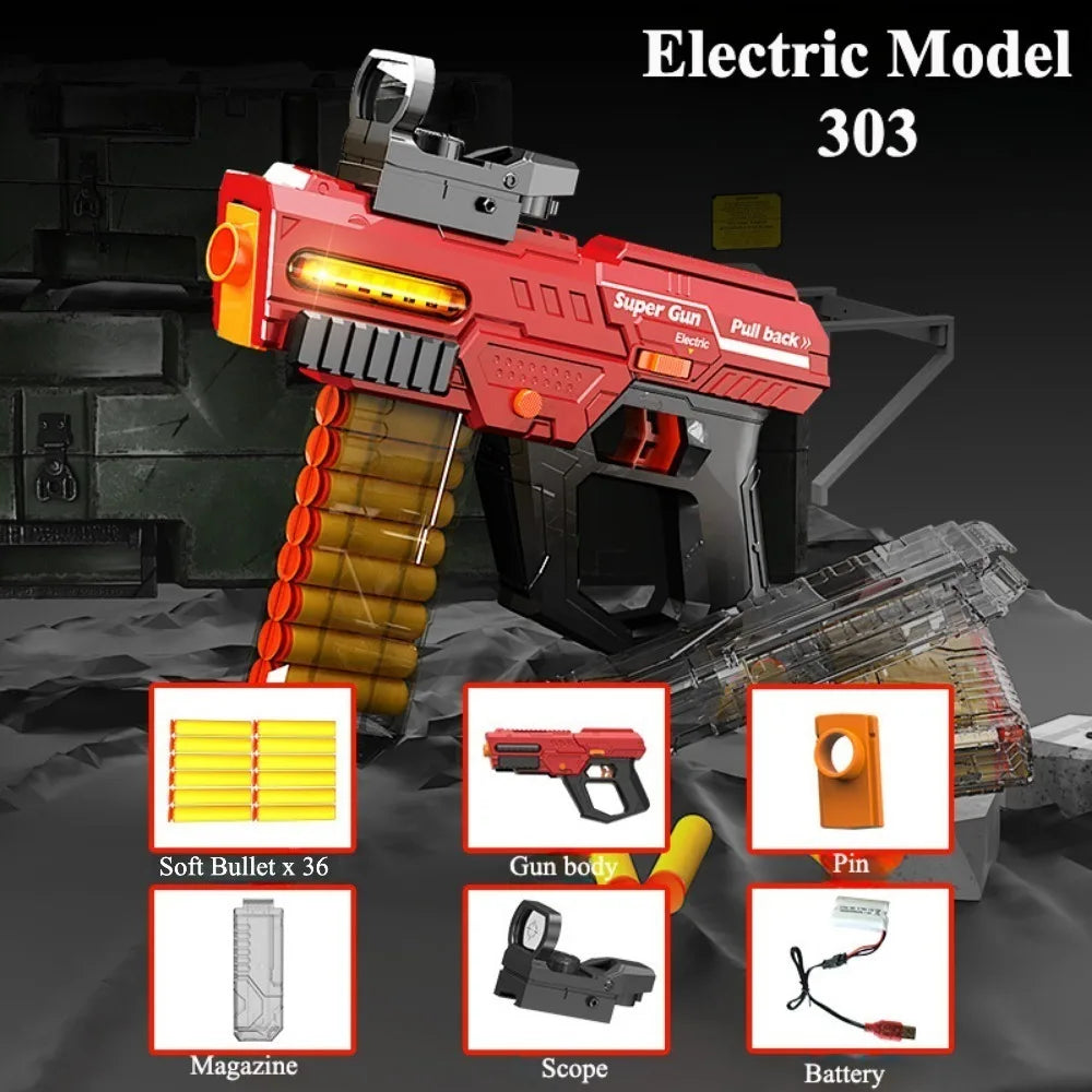 Soft Bullet Gun Toy Gun Auto-Manual Sport Game Outdoor Shooting Games Education Toy for Kids Boys Adult