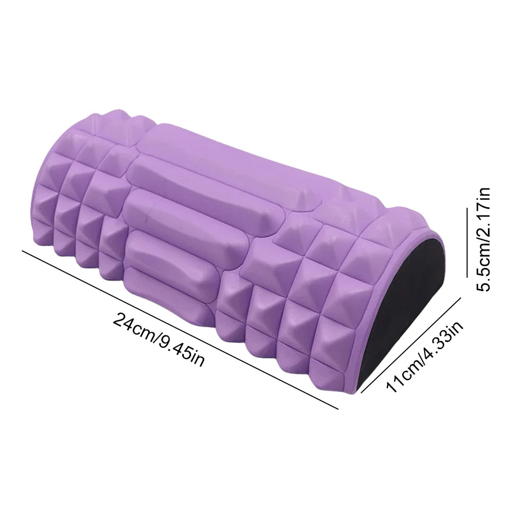 Yoga Roller Half Round EVA Foam Cylinder Massage Roller for Pilates Exercise Enhanced Home Workouts Diameter 5.5cm Length 24cm